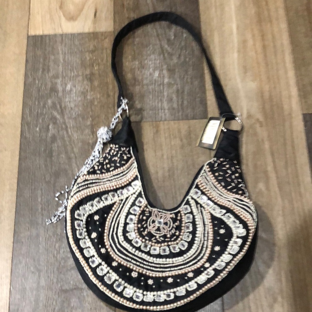 MaggiB Shoulder Boho Chic Beaded Purse New